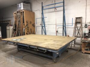 Air Tilt Table 144x96 with Bromer Drop Rack SOLD